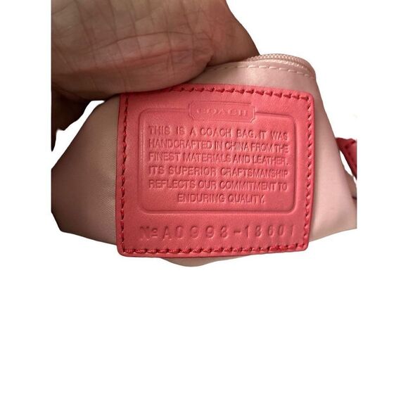 New in box, coach, cricket, leather, white, and coral satchel bag ￼A099813601 - Picture 9 of 14